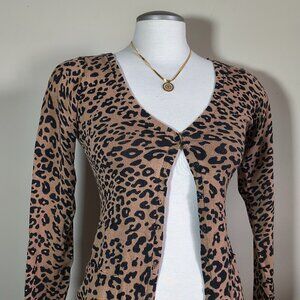 DINAMITE Leopard Long Sleeve Cardigan